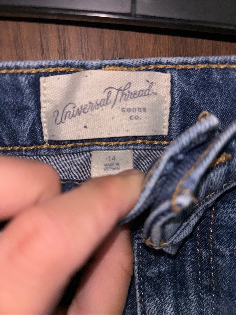Universal Thread Dark Blue Denim Jeans with Contrast Stitching - Picture 2 of 15